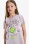 100% Cotton Crew Neck Anime Printed Short Sleeve T-Shirt Girls E0351A825Sm - 4