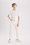 23 April Straight Leg Basic Straight Gabardine Trousers for Boys X4224A625Sm - 2