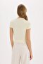 Slim Fit Slim Fit Boat Neck Soft Touch Short Sleeve T-Shirt E7016Ax25Sp - 5