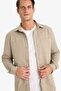 Regular Fit Polo Collar Gabardine Long Sleeve Shirt D6147Ax25Sp