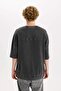 Loose Fit Crew Neck Washed Faded Effect Short Sleeve T-Shirt C0709Ax25Sp - 6