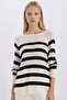 Regular Fit Boat Neck Striped Knitwear Sweater C6815Ax25Sp