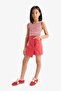 Red Gabardine Short Skirt for Girls D9627A825Sp - 6
