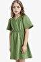 Standard Fit Gabardine Short Sleeve Dress E2645A825Sm - 4