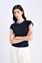 Slim Fit Crew Neck Ribbed Short Sleeve T-Shirt E6992Ax25Sp - 3