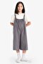100% Cotton Strappy Poplin Jumpsuit for Girls E2277A825Sm - 3