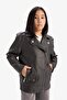 Waterproof Zippered Double Pocket Faux Leather Jacket Coat Girls D6922A825Sp - 4