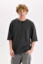 Loose Fit Crew Neck Washed Faded Effect Short Sleeve T-Shirt C0709Ax25Sp - 4