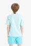 100% Cotton Crew Neck Printed Short Sleeve T-Shirt for Boys E0098A825Sm - 7