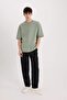 Loose Fit Crew Neck Printed Heavy Fabric T-Shirt D8462Ax25Sp - 2