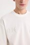 Loose Fit Crew Neck Printed Short Sleeve Heavy Fabric T-Shirt D5756Ax25Sp - 6