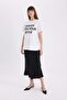 Oversize Wide Fit Crew Neck Printed Casual Short Sleeve T-Shirt E5059Ax25Sp - 3