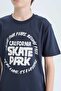 Boy's Crew Neck Printed Short Sleeve T-Shirt D9261A825Sm - 5