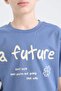 Boy's Crew Neck Printed Short Sleeve T-Shirt D9259A825Sm - 5