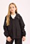 Windproof Water Repellent Hooded Raincoat with Zipper and Snap Pocket for Girls D6934A825Sp - 3