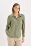 Regular Fit Basic Solid Long Sleeve Black Shirt Z6472Az25Sp - 4