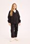 Windproof Water Repellent Hooded Raincoat with Zipper and Snap Pocket for Girls D6934A825Sp - 2