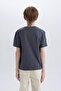 Crew Neck Printed Short Sleeve T-Shirt Boys D9256A825Sm - 6