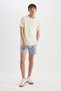 Regular Fit Summer Linen Bermuda Shorts A2667Ax24Sm - 3