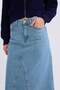 100% Cotton Long Fit Midi Jean Skirt D7985Ax25Sp - 4