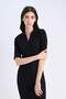 Bodycon Body-Hugging Polo Neck Ribbed Camisole Short Sleeve Midi Dress E6806Ax25Sp - 4