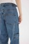 Baggy Fit High Waist Straight Leg Long Jean Trousers D7963Ax25Sp - 5