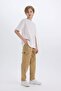 100% Cotton Loose Fit Standard Leg Gabardine Trousers for Boys D3406A825Sp - 2