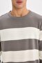 Standard Fit Crew Neck Striped Knitwear Sweater D1968Ax24Au - 4