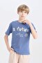 Boy's Crew Neck Printed Short Sleeve T-Shirt D9259A825Sm - 4