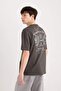 100% Cotton Boxy Fit Crew Neck Back Printed Short Sleeve T-Shirt D5511Ax25Sp