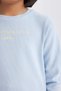 Slim Fit Narrow Cut Crew Neck Printed Ribbed Camisole Long Sleeve School T-Shirt Girls D8565A82 - 5