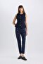 Skinny Fit High Waist Pocket Button Straight Leg Pants E5431Ax25Sp - 5