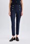 Skinny Fit High Waist Pocket Button Straight Leg Pants E5431Ax25Sp - 7