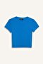 Fitted Crew Neck Ribbed Short Sleeve Basic T-Shirt E0288Ax25Sm - 7