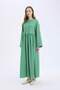 Regular Fit Crew Neck Seersucker Textured Long Sleeve Maxi Dress E6597Ax25Sp - 4