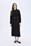 Regular Fit Crew Neck Long Sleeve Belted Thessaloniki Fabric Maxi Hijab Dress E5790Ax25Sp - 2