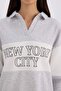 Relax Fit Polo Neck Printed Thick Sweatshirt E3229Ax24Wn - 5