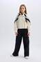 Wide Leg Cargo Wide Leg Cotton Trousers for Girls D9700A825Sp - 4