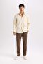 Regular Fit Polo Neck Gabardine Long Sleeve Shirt D4934Ax24Au - 2