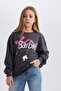 Girls Barbie Relax Fit Crew Neck Sweatshirt D8831A825Sp - 6