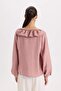 Ruffled V-Neck Basic Blouse E3393AX24WN - 6