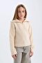 Zippered High Collar Knitwear Sweater for Girls A6015A824Wn - 6