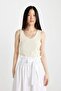 Slim Fit Slim Fit U-Neck Rib Tank Top C9826Axns - 3