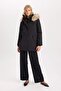 Oversize Faux Fur Hooded Parka - Water Repellent down Jacket with Detachable Zipper - 2