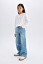Girls Wide Leg Wide-Leg Jeans Pants D9157A825SP - 4