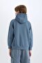 Cotton Regular Fit Long Sleeve Hooded Printed Sweatshirt for Boys D6226A824Cw - 6