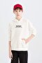 سويت شيرت للأولاد مقاس كبير بغطاء رأس مطرز D8498A825SP - 4