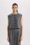 Basic Buttoned Blazer Vest E0571Ax24Au