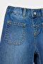 100% Cotton Wide Leg Jean Trousers for Baby Girl D7886A525Sp - 2