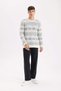 Standard Fit Christmas Themed Crew Neck Knitwear Sweater D6839Ax24Wn - 2